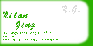 milan ging business card